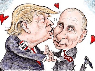 Трамп и Путин (карикатура). Фото: davegranlund.com