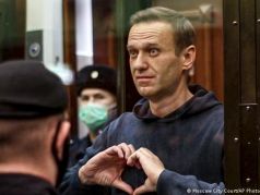 Алексей Навальный во время судебного заседания в Москве в 2021 году после того, как вернулся в Россию после покушения на него. Фото: Пресс-служба Мосгорсуда