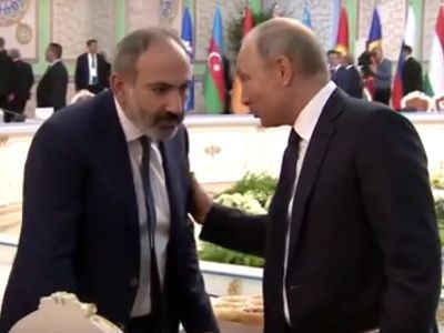 Пашинян и Путин в Душанбе. Скриншот https://youtu.be/YKbm8t98hXw