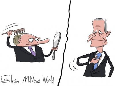 Перед встречей в Женеве. Карикатура С.Елкина: mnews.world