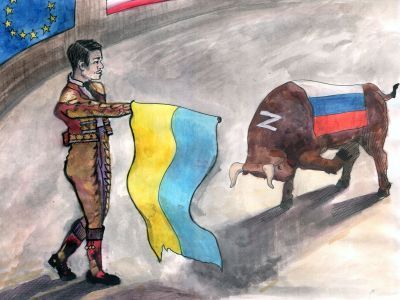 Коррида Украина и Россия. Рисунок: Каспаров.Ru
