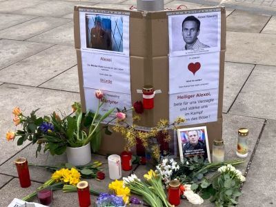 Акция памяти Алексея Навального во Фрайбурге. Фото: М.Долиев