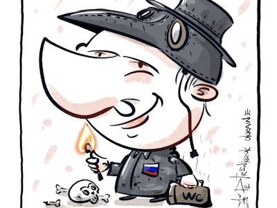 Чумной царь России. Карикатура А.Петренко: t.me/PetrenkoAndryi Чумной царь России. Карикатура А.Петренко: t.me/PetrenkoAndryi